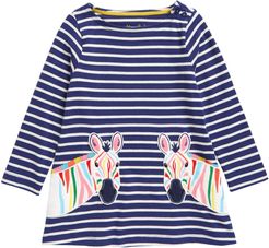 Girl's Mini Boden Kids' Applique Pocket Tunic Dress