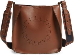 Logo Alter Nappa Faux Leather Crossbody Bag - Brown