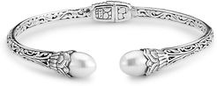 Samuel B Jewelry Sterling Silver Freshwater Pearl Bangle Bracelet at Nordstrom Rack