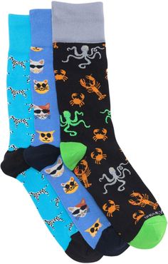 Unsimply Stitched Printed Crew Socks - Pack of 3 at Nordstrom Rack