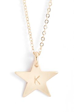 14K-Gold Fill Initial Mini Star Pendant Necklace