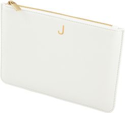 Personalized Faux Leather Pouch - White