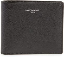 Pebble Grain Leather Wallet - Black