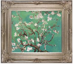 Overstock Art Branches of an Almond Tree In Blossom, Jade - Framed Oil Reproduction of an Original Painting By La Pastiche Origi