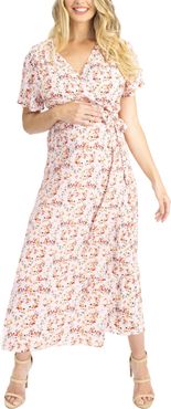 Floral Maternity/nursing Wrap Dress