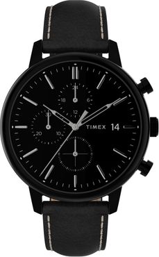 Timex Chicago Chronograph Leather Strap Watch, 45mm