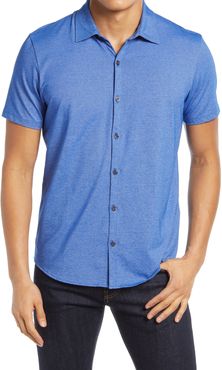 Crause Regular Fit Knit Short Sleeve Button-Up Shirt