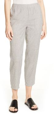 Eileen Fisher Organic Cotton & Linen Tapered Ankle Pants