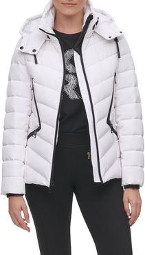 Water Resistant Down & Feather Hooded Puffer Coat