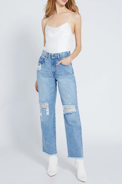 alice + olivia Amazing High Rise Distressed Boyfriend Jeans at Nordstrom Rack