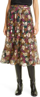 Lana Floral Print Midi Skirt