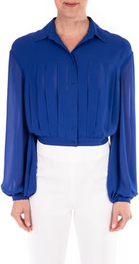 Pleat Front Georgette Blouse