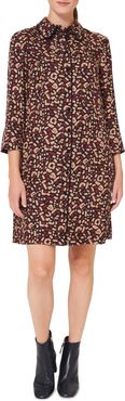 Aubery Abstract Print Shirtdress