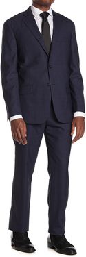 Hart Schaffner Marx Navy Red Windowpane New York Two Button Notch Lapel New York Fit Suit at Nordstrom Rack