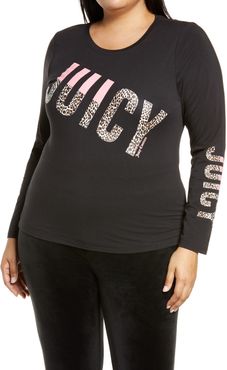 Plus Size Women's Juicy Couture Logo Long Sleeve Graphic Tee