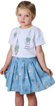 Girl's Tiny Tribe Kids' Aloe There Graphic Tee & Skirt Set (Toddler & Little Girl)