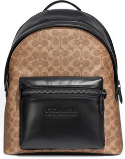 Signature Charter Coated Canvas & Leather Backpack - Brown