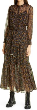 Lettii Deco Print Long Sleeve Dress