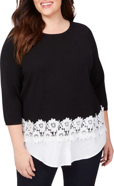 Plus Size Women's Foxcroft Zadie Layered Look Sweater