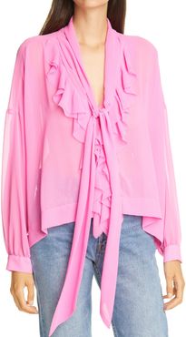 Hendrix Tie Neck Chiffon Top