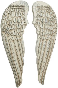 Willow Row Large Distressed White Angel Wings Wood Wall Art - Set of 2 at Nordstrom Rack