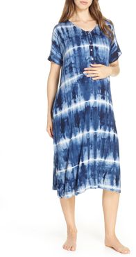 Tie-Dye Maternity/nursing Sleep Shirt