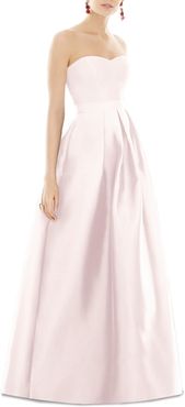 Strapless Satin Twill A-Line Gown