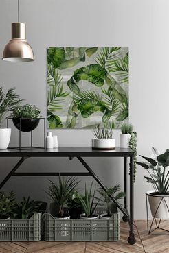 Marmont Hill Inc. Green Tropic Leaves Painting Print on Wrapped Canvas - 32" x 32" at Nordstrom Rack