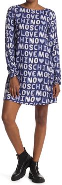 LOVE Moschino Abito Allover Logo Print Dress at Nordstrom Rack