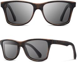 'Canby' 54mm Wood Sunglasses - Dark Walnut/ Dark Grey