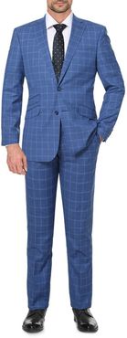English Laundry Blue Plaid Slim Fit Single Breasted Suit at Nordstrom Rack