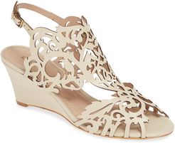 Marcela Laser Cutout Wedge Sandal