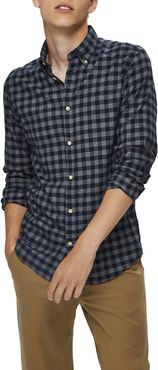 Slim Fit Plaid Flannel Button-Down Shirt