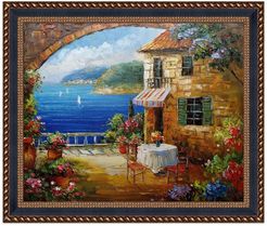 Overstock Art Cafe at Oceanside Framed Hand Painted Oil Reproduction - 24.75" x 28.75" at Nordstrom Rack