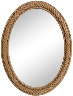 Willow Row Oval Natural Rope Trimmed Wood Wall Mirror - 30" x 40" at Nordstrom Rack