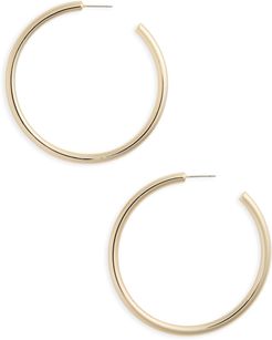 Halogen Large Sleek Tube Hoop Earrings