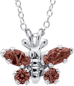 Infant Girl's Mignonette Butterfly Birthstone Sterling Silver Pendant Necklace