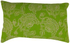 DIVINE HOME Lime Green Floral Lumbar Throw Pillow - 24"x14" at Nordstrom Rack