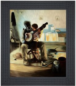 Overstock Art The Banjo Lesson - Framed Oil Reproduction of an Original Painting by Henry Ossawa Tanner at Nordstrom Rack
