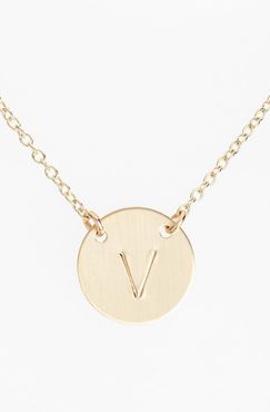 14K-Gold Fill Anchored Initial Disc Necklace