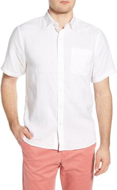 Costa Capri Classic Fit Short Sleeve Linen Blend Button-Up Shirt