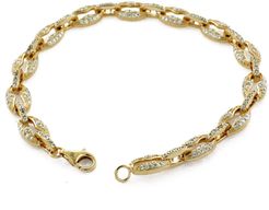 Suzy Levian Pave CZ Gold Plated Sterling Silver Link Bracelet at Nordstrom Rack