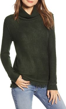 Fringe Finish Cowl Neck Sweater