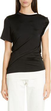 MONSE Asymmetrical Double Layer Jersey Tee at Nordstrom Rack