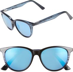 Cathedrals 52mm Polarizedplus2 Cat Eye Sunglasses - Blue Black Stripe/ Blue Hawaii