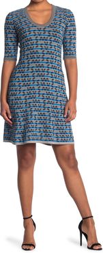 M Missoni Patterned Scoop Neck Fit & Flare Dress at Nordstrom Rack