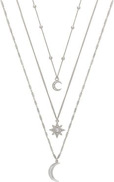 Set Of 3 Celestial Pendant Necklaces