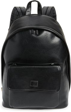 The 2-In-1 Faux Leather Backpack - Black