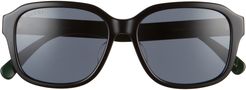 57mm Square Sunglasses - Black/ Grey