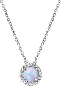 Birthstone Halo Pendant Necklace